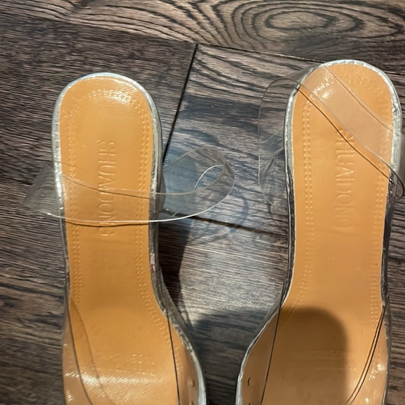 NWOT Rinestone Transparent Heels - Picture 2 of 3
